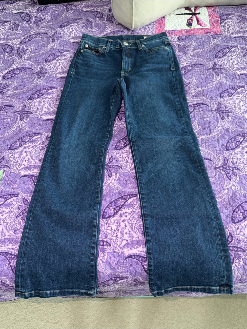 AYR The Pop Straight Leg Jeans Women's Blue Dark Wash